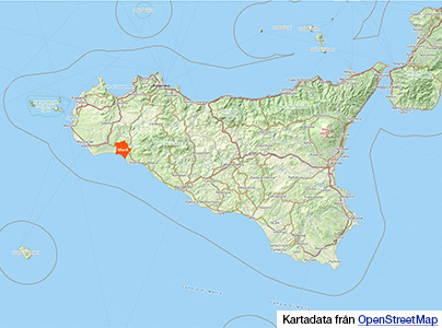 Karta över Sicilien data o bild från openstreetmap